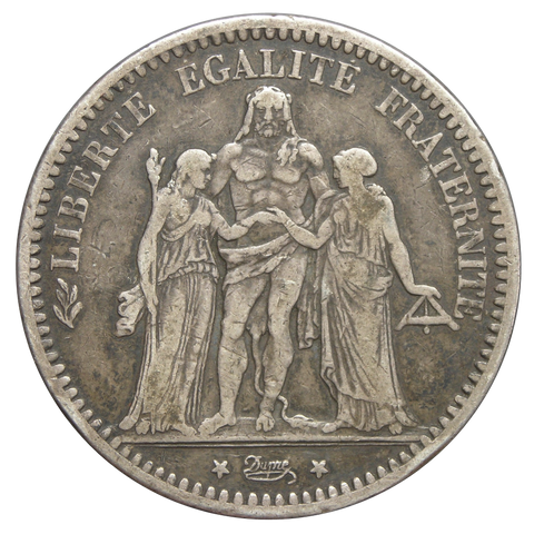 1870-1889 France 5 Francs Silver Crown