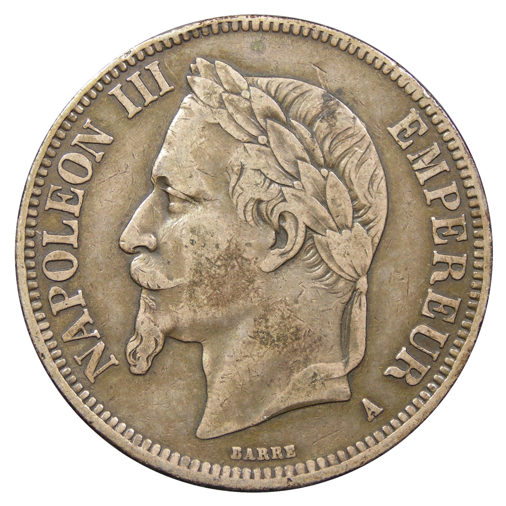 1861-1870 France 5 Francs - Emperor Napoleon III