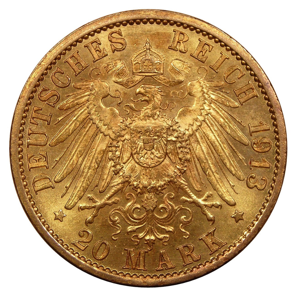 1890-1913 Prussia (German States) Gold 20 Mark