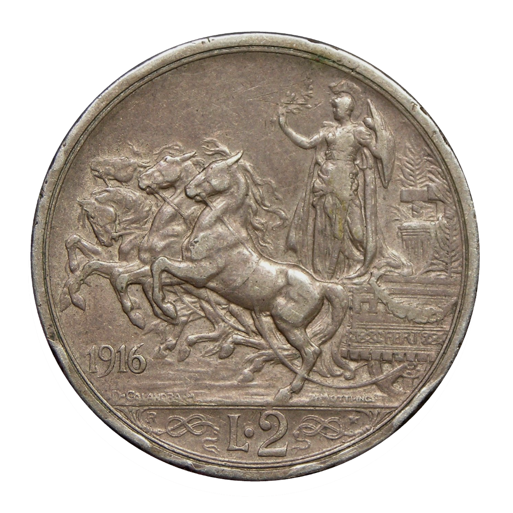 1914-1917 Italy 2 Lire - Vittorio Emanuele III