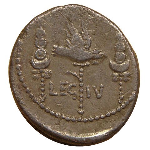 Roman Republic Silver Denarius, Mark Antony (c. 32-31 B.C.)