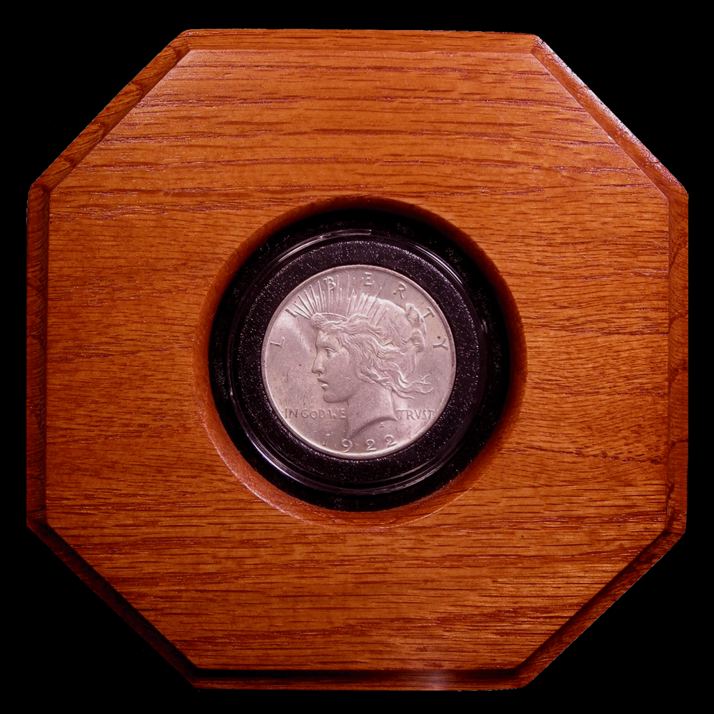 Oak-Framed Peace Silver Dollar (1922-1935)
